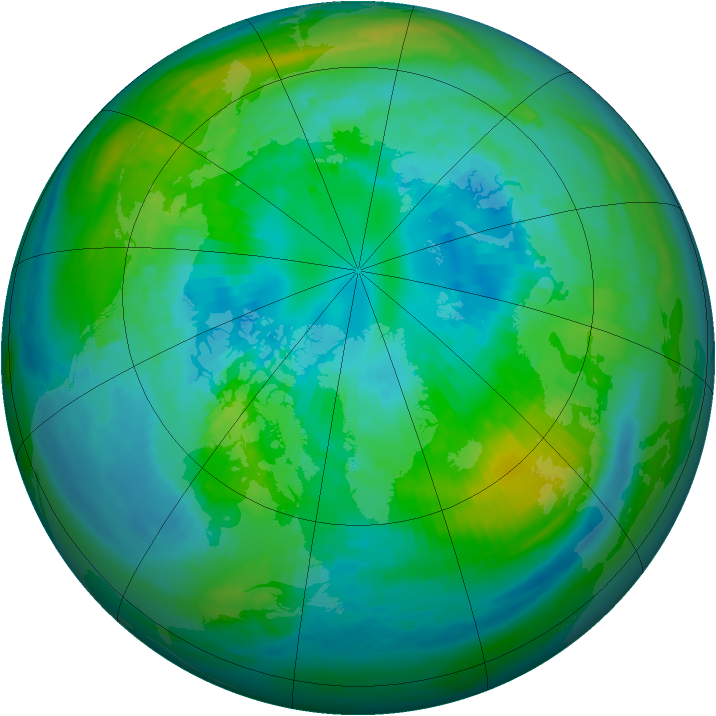 Arctic ozone map for 07 October 1980